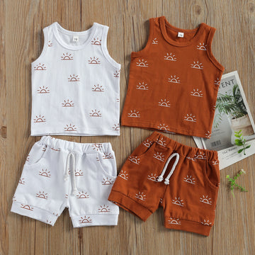 Baby & Toddler 2Pc Sun Print Tank and Shorts Set.